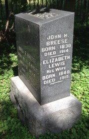 John & Elizabeth Breese tombstone