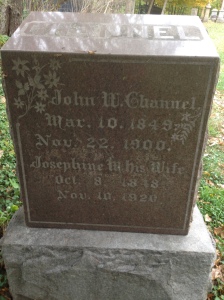 John W and Josephine Channel, tombtone