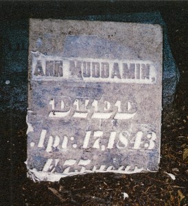 picture of Ann Muddamin tombstone