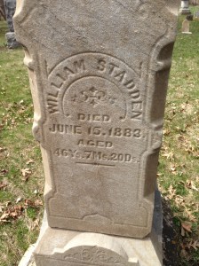 William Stadden (d 1883) tombstone