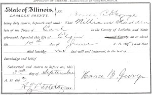 William Stadden death certificate