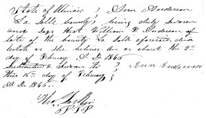 Anderson, William F - death date