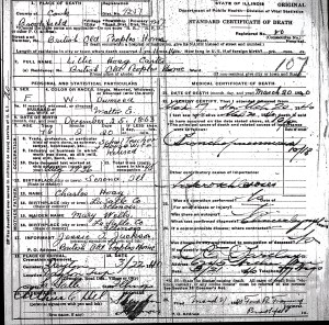 Carter, Lillie Hoag - death certificate