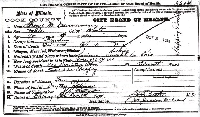 Dunavan, George M - death certificate