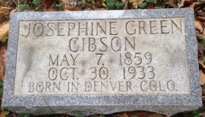 Josephine Green Gibson, tombstone