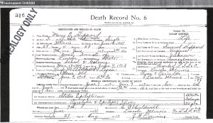 Hippard, Mary E - death certificate