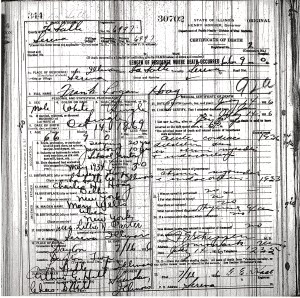 Hoag, Frank Logan - death certificate