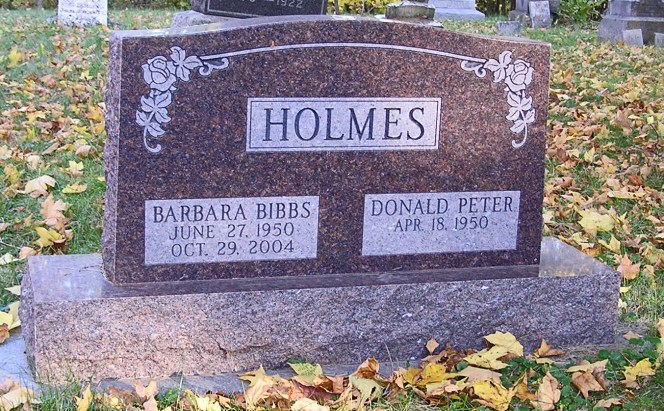photo of Barbara Holmes - tombstone