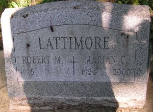 photo of Lattimore tombstone