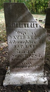 Elizabeth Lair Dunavan Letts, tombstone