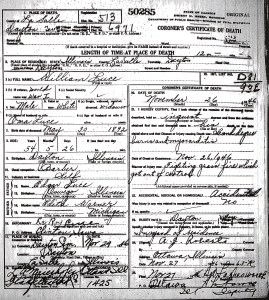 Luce, William - death certificate