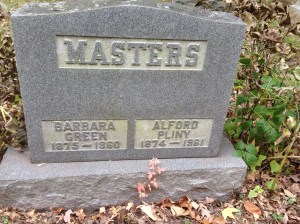 Pliny and Barbara Masters tombstone