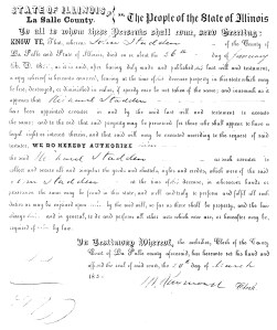 evidence of Stadden, John - death date