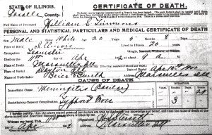 Timmons, William S - death certificate