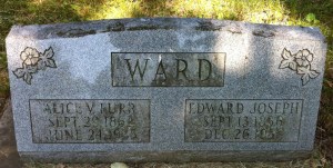 Edward and Alice Ward tombstone