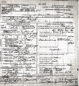 Ward, Edward J - death certificate