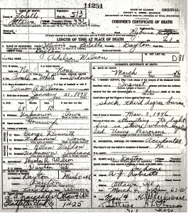 Wilson, Adelia - death certificate