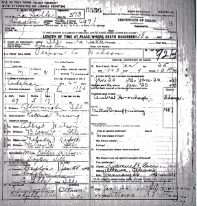 Wilson, Vernon - death certificate