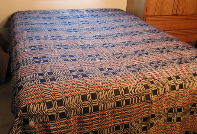 Woolen factory coverlet