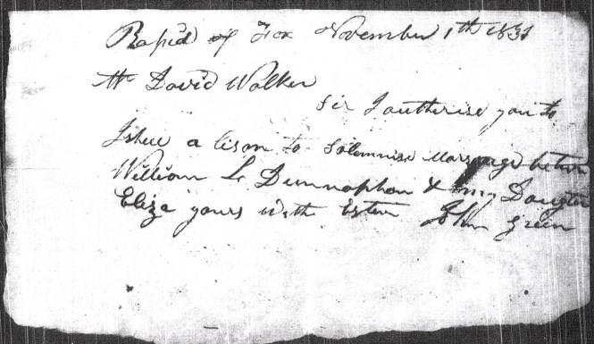 1831 Dunavan-Green marriage permission