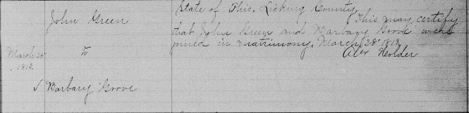 Green, J - Grove, B. marriage