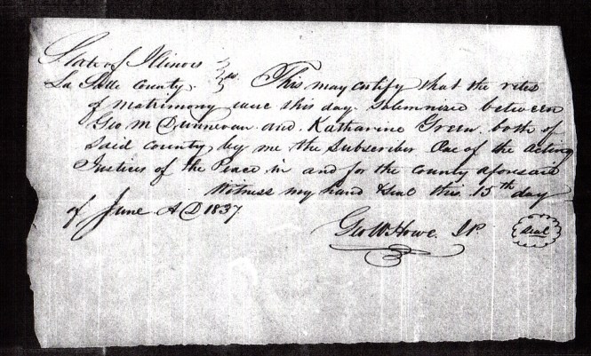 Dunavan, G - Green, K - marriage certificate