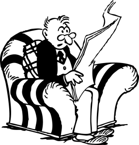 man reading newspaper